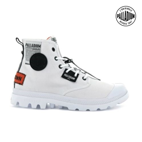 Palladium Pampa Lite Overlab Men's Boots White | UK P957-VPA